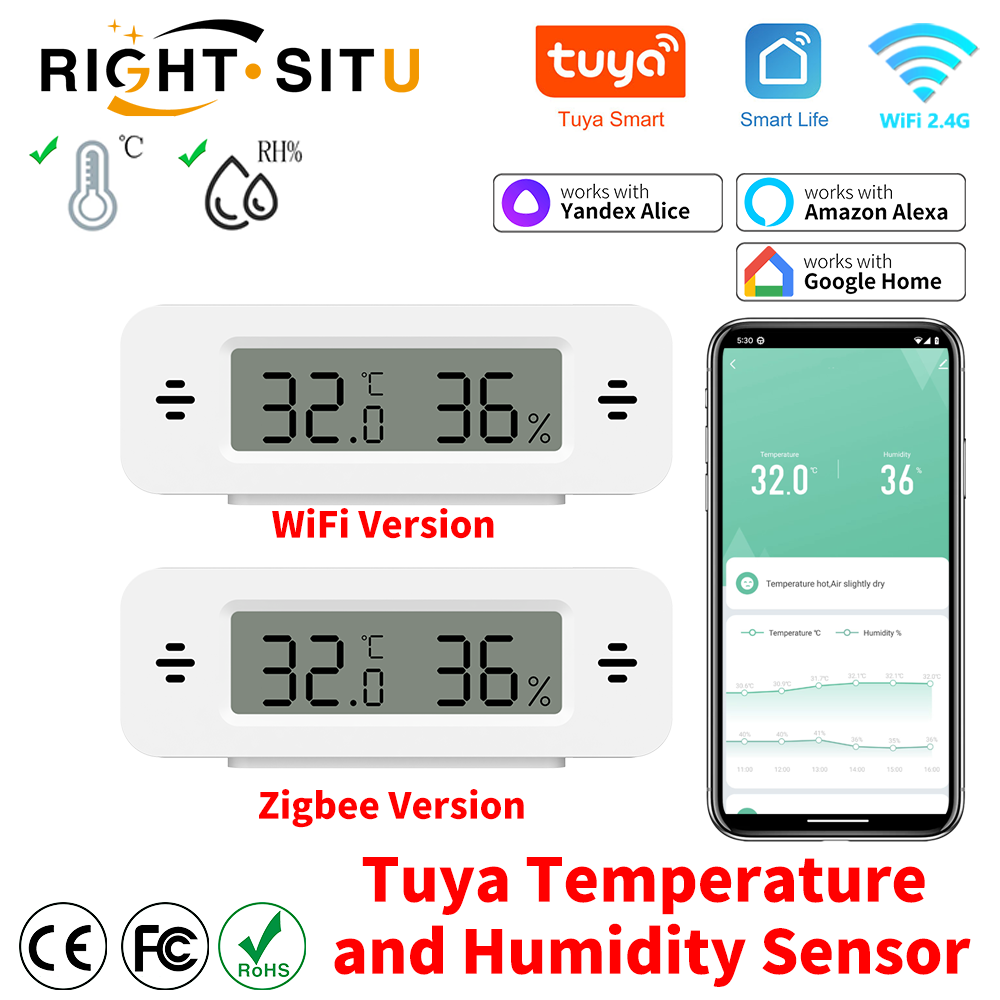 Home Automation Technology - Tuya WiFi Zigbee مستشعر درجة الحرارة