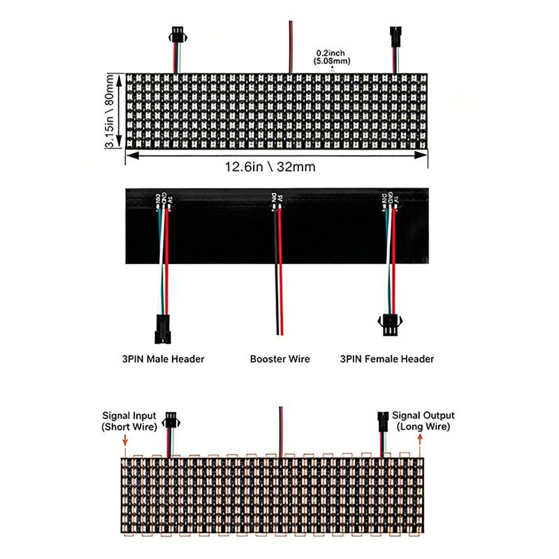 Rgb Led Matrix 8X8 - وحدة بكسل ذكية WS2812B، لوحة مصفوفة