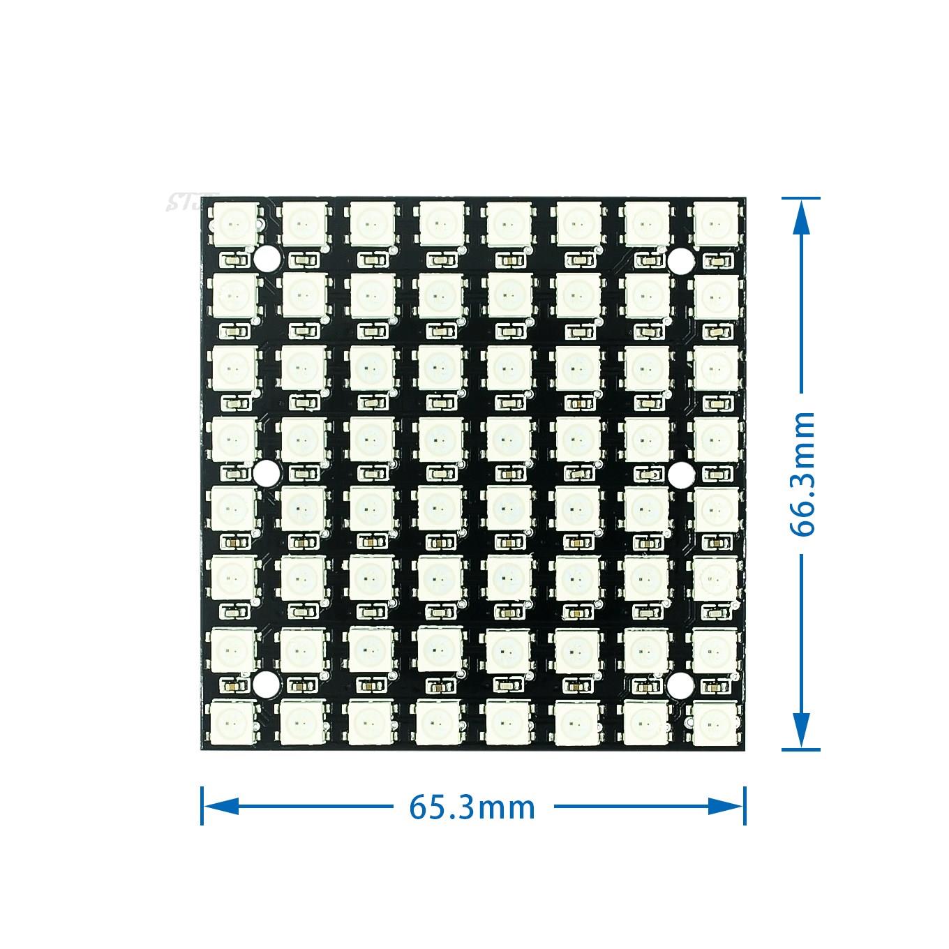 WS2812 smd LED 5050 RGB 8x8 64 - مراجعة Rgb Led Matrix 8X8 وسعره
