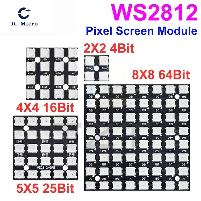 جديد WS2812 LED 5050 RGB 8x8 L - مراجعة Rgb Led Matrix 8X8 وسعره